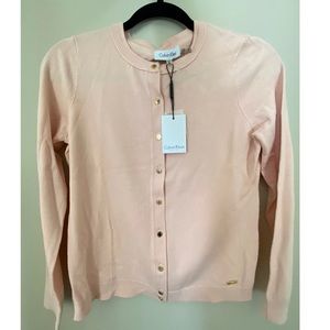Calvin Klein Button-up Soft Cardigan, Nwt, in light Pink Colour